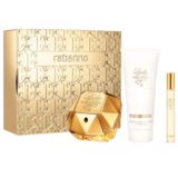 Paco Rabanne Lady Million Подаръчен комплект, Парфюмна вода 80ml + Мляко за тяло 100ml + Парфюмна вода 10ml - опаковката му е повредена