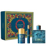 Versace Eros Подаръчен комплект, Тоалетна вода 100ml + Тоалетна вода 10ml + Део стик 75ml