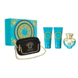 Versace Pour Femme Dylan Turquoise Подаръчен комплект, Тоалетна вода 100ml + Мляко за тяло 100ml + душ гел 100ml + козметични чанта
