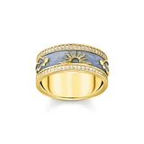 Thomas Sabo TR2450-565-1-58 Gold band ring w. white zirconia and enamel 
