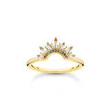 Thomas Sabo TR2456-488-7-56 Gold-plated ring w. sunbeams and coloured stones 
