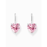 Thomas Sabo H2288-051-9 Silver dangle earring w. pink zirconia heart 