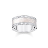 Thomas Sabo TR2446-041-14-58 Silver band ring w. white zirconia and enamel 