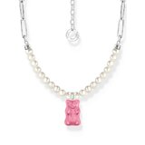 Thomas Sabo KE2207-082-9-L45V Link Chain with Pearls and pink Gold Bears Pendant 40-45 cm Ladies