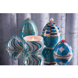 LADENAC Bois de Russie Ароматна свещ AZUL тюркоаз с декоративни камъчета (220 гр.) в подаръчна кутия