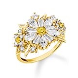 Thomas Sabo TR2335-414-4-54 Cocktailring Blume mit Steinen vergoldet Damen
