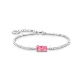 Thomas Sabo A2187-052-9-L19V Armband mit pinkfarbenem Goldbären und Steinen silber