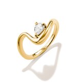 Thomas Sabo TR2543-M01-14-56 Ring with White Teardrop-Shaped Cubic Zirconia for Women, Gold-Plated