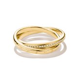 Thomas Sabo TR2548-M01-14-54 Double Ring Together Together with White Cubic Zirconia for Women, Gold-Plated