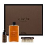 Gucci Guilty Absolute Подаръчен комплект, Парфюмна вода 150ml + olej na fúzy 30ml + kefka
