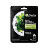 Черна текстилна маска с екстракт от морски водорасли Pure Charcoal Skin Naturals (Black Tissue Mask) 28 г