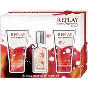 Replay Your Fragrance! for Her Подаръчен комплект, Тоалетна вода 20ml + Душ гел 50ml + Дезодорант 50ml