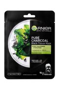 Черна текстилна маска с екстракт от морски водорасли Pure Charcoal Skin Naturals (Black Tissue Mask) 28 г