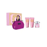 Versace Bright Crystal Подаръчен комплект, Тоалетна вода 90ml + душ гел 100ml + Мляко за тяло 100ml + чанта