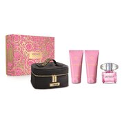 Versace Bright Crystal Подаръчен комплект, Тоалетна вода 90ml + Мляко за тяло 100ml + душ гел 100 мл + чанта