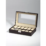 Rothenschild Watch Box RS-1098-12DBR for 12 Watches Brown