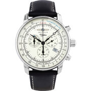 Zeppelin 8680-3 Alarm Chronograph 100 Years Mens Watch 43mm 5ATM