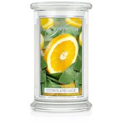 Kringle Candle CITRUS & SAGE голяма ароматизирана свещ с 2 фитила (624 g)