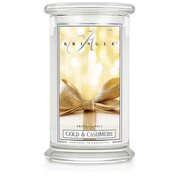 Kringle Candle Gold & Cashmere голяма ароматизирана свещ с 2 фитила (624 g)