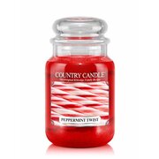 Country Candle Peppermint Twist голяма ароматизирана свещ с 2 фитила (652 g)