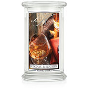 Kringle Candle Cognac & Leather голяма ароматизирана свещ с 2 фитила (624 g)