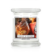 Kringle Candle Cognac & Leather средна 2 фитилна ароматизирана свещ (411 g)