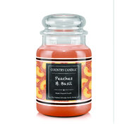 Country Candle FARMSTAND Peaches & Basil голяма ароматизирана свещ с 2 фитила (652 g)
