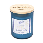 Ароматизирана свещ Paddywax COASTAL North Shore в стъклена кутия с дървен плот 8oz/226g
