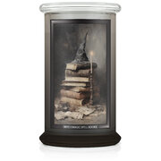 Голяма ароматизирана свещ с 2 фитила, базирана на Хелоуин, Witch Magic Spell Books, Kringle Candle (624 g)