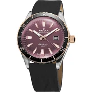 Edox 80131-357RNRC-VIO Skydiver Automatic + 2nd strap Ladies Watch 38mm 30ATM