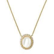 Thomas Sabo KE2379-M01-14-L50V Necklace Mother of Pearl with White Cubic Zirconia for Women, Adjustable