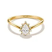 Thomas Sabo TR2479-M01-14-52 Ring with White Teardrop-Shaped Cubic Zirconia for Women, Gold-Plated