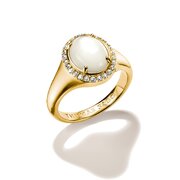 Thomas Sabo TR2542-M01-14-58 Halo Ring with Mother of Pearl for Women, Gold-Plated