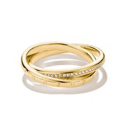 Thomas Sabo TR2548-M01-14-54 Double Ring Together Together with White Cubic Zirconia for Women, Gold-Plated