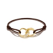 Thomas Sabo A2236-M03-2-L24V Textile Bracelet Together Gold-Plated, Adjustable