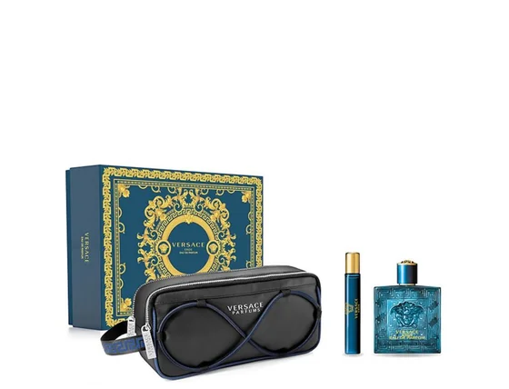 Versace eros darčeková sada, parfumovaná voda 100ml + parfumovaná voda 10ml + kozmetická taška - Versace Eros edp 100ml set