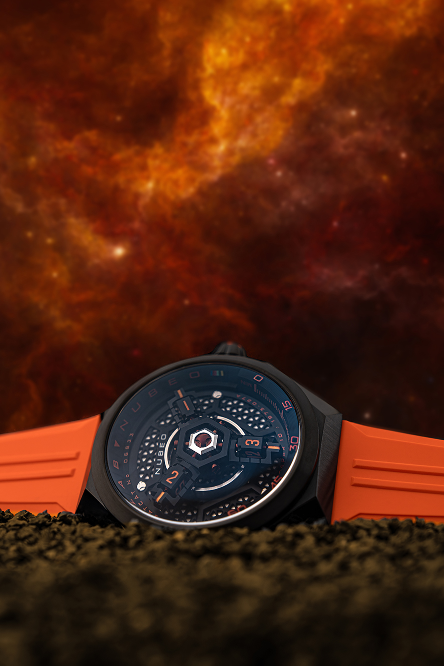Montre Automatique Nubeo Skylab Limited - Boîtier 48mm Rouge - Étanche 10ATM - Neuf Avec étui